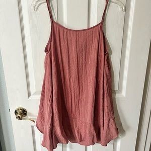 Linen red and white dress